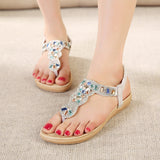 Gold Silver Rhinestones Women Sandals Fashion rhinestone comfortable flats flip gladiator sandals party wedding shoes 383-3