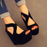 azmodo Sexy Peep Toe High Wedge Heel Sandals