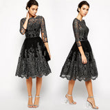 Luxury Lace Dress Women Embroidered Vintage Vestido Sexy Autumn Princess Tutu Dresses Long Sleeve Vestidos Hollow Party Dresses