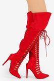 azmodo  Sexy Cut-Outs Stiletto Heel Knee High Boots