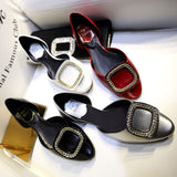 Elegant Square Buckle Flats Wedding Shoes Shallow