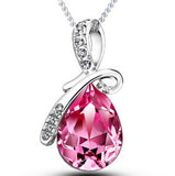 Women's Fashion Silver Chain Crystal Rhinestone Pendant Necklace Jewelry Gift