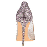 spring rhinestone mesh high heel women's single shoes wedding shoes foreign trade fashion women's shoes