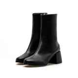 Botas mujer fashion women's boots square heel zapatos mujer PU leather thigh high heels pumps boots INS party shoes Martin boots