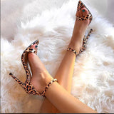Women's shoes pointed open toe stilettos high heels sandals women leopard heeled sandal sexy heels party ladies summer shoe 2019