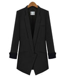 Slim Fit Contrast Color Mid-Length Women's Blazer