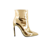 Sequined pointed boots women's spring and autumn models gold high-heeled single boots silver stiletto zipper Martin boots