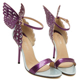 women's high heels Peep Toe Stiletto sandals Butterfly Bowtie ladies celebrity shoes Pumps Purple Gold Beige