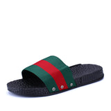 Red & Green New Brand Summer Couple Bathroom Slippers Men and Women Indoor Home Slippers Non-slip Floor Slipper Slides