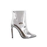 Sequined pointed boots women's spring and autumn models gold high-heeled single boots silver stiletto zipper Martin boots