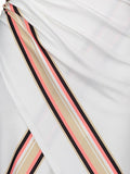 White Stripe Backless Slip Women's Sheath Dress