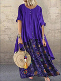Azmodo bohemian Long linen Women Dress plus size Vintage dress Fashion Loose autumn dress women Casual Irregular large dress