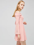 azmodo Pink One Shoulder Women's Day Dress
