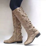 azmodo  Casual Buckle Side Zipper Knee High Boots