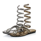 Women's Sexy Snake Rhinestone Gladiator Sandals