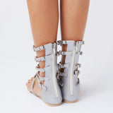 azmodo Crystal Gladiator Sandals Silver Color Plus Size Available