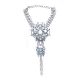 Colorful alloy inlaid gemstones foot chain