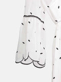 White Half Sleeve Women's Day Dress