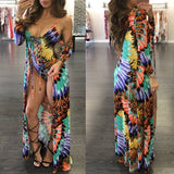 Women's Tie-dye Print Sling One-piece Swimsuit + Long Sleeve Beach Cover Up Two-Piece Set