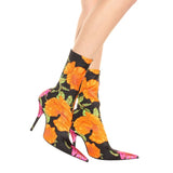 AZMODO Sexy Floral High Stiletto Heels Fall Boots