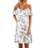 Women's Printed Sexy Sling Flying Sleeve Dress