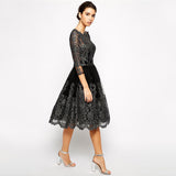 Luxury Lace Dress Women Embroidered Vintage Vestido Sexy Autumn Princess Tutu Dresses Long Sleeve Vestidos Hollow Party Dresses