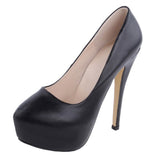 azmodo Sexy Black Platform Stiletto Heels