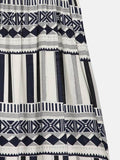 azmodo Zebra-Stripe Knee-Length Pullover Ethnic Casual Dress