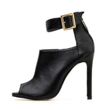 azmodo Black High Heel Sexy Ankle Boots