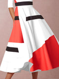 V-Neck Abstract Print Geometric Printed Casual Dresses