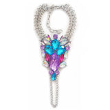 Alloy inlaid gemstones personalized hand chain