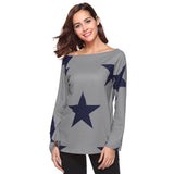 Women's New Products Street Style Long Sleeves Star Print T-Shirt Women