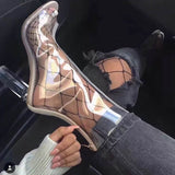 Peep-toe Transparent Ankle Boots