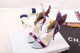 women's high heels Peep Toe Stiletto sandals Butterfly Bowtie ladies celebrity shoes Pumps Purple Gold Beige