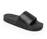 Trendy Flat Flip Flop Rhinestone Glitter Slippers