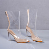 Peep-toe Transparent Ankle Boots