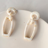 Women Straw Rattan Woven Wooden Earrings Geometric Dangle Ear Stud Jewelry Gift