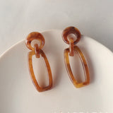 Women Straw Rattan Woven Wooden Earrings Geometric Dangle Ear Stud Jewelry Gift