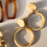 Women Straw Rattan Woven Wooden Earrings Geometric Dangle Ear Stud Jewelry Gift