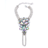 Alloy inlaid gemstones personalized hand chain