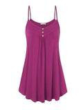 Spaghetti Strap Double Breasted Plain Shift Dress
