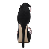 2019 New Sexy Buckle Strap Thin Heel Women Sandals Fashion Cover Heel Ladies Sandals Black Party Shoes Size 35-40
