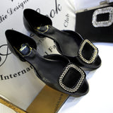 Elegant Square Buckle Flats Wedding Shoes Shallow