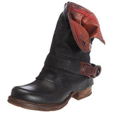 azmodo Sexy Side Zipper Block Heel Round Toe Ankle Boots