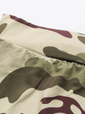 Camo Scoop Neck Mesh Patchwork Women's Cropped T-Shirt