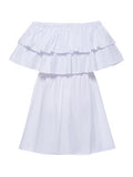Off Shoulder Ruffle Chiffon Day Dress