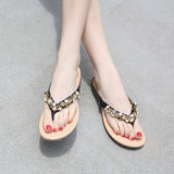 Diamond Slippers New Beaded Slippers Bohemia Soft Bottom Shoes Women Flat Sandals A6032