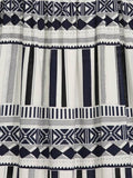 azmodo Zebra-Stripe Knee-Length Pullover Ethnic Casual Dress