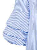 azmodo Stand Collar Ruffle Sleeve Elegant Day Dress