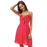 Sexy skirt wave print suspenders cotton and linen dress